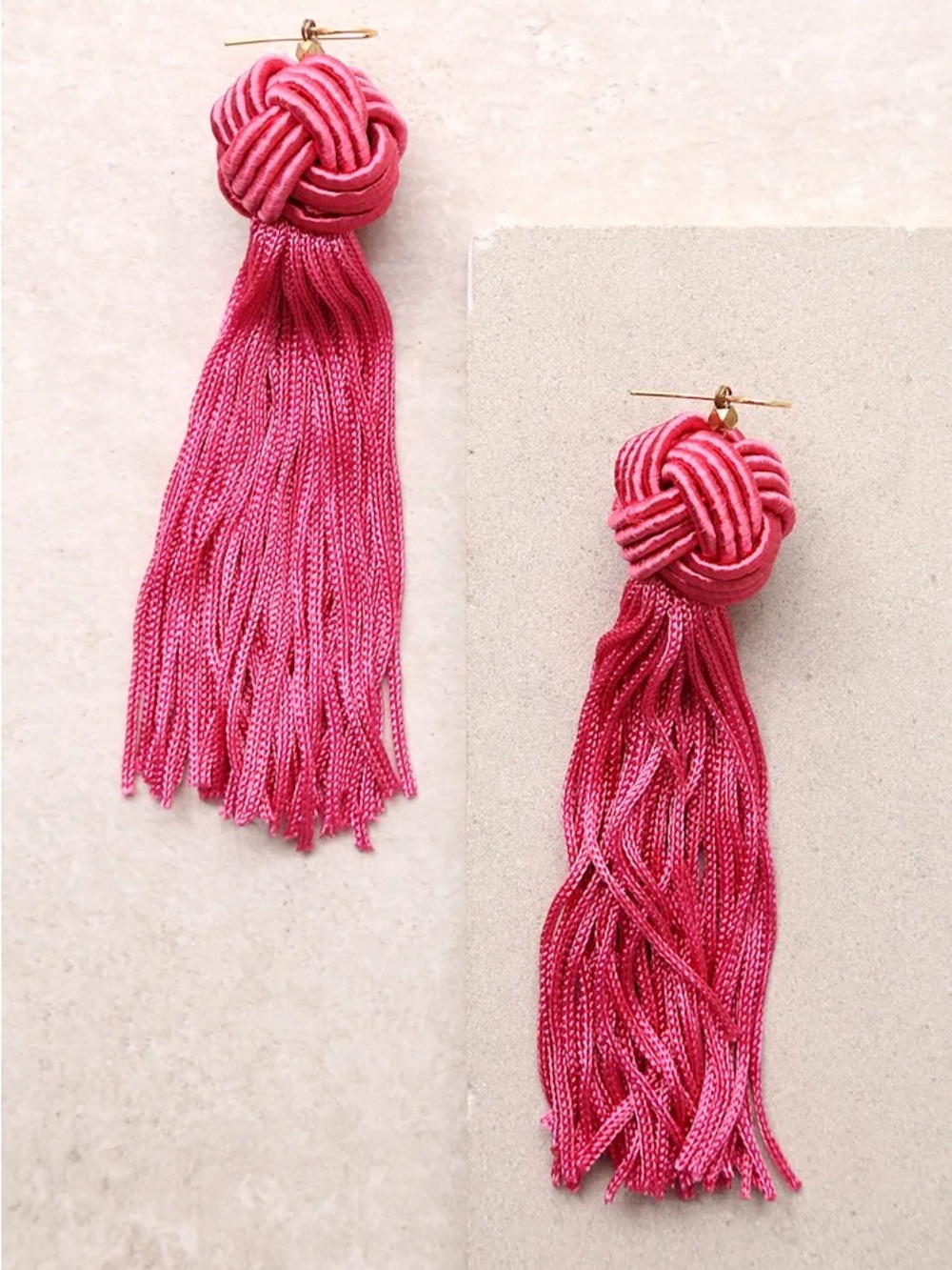Lulu’s Vanessa Mooney Astrid Pink Tassel Earrings